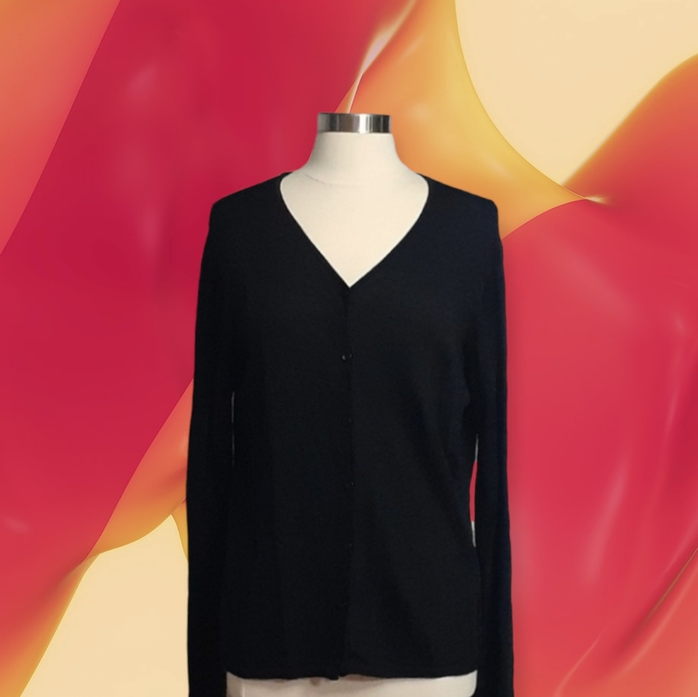 Prophecy by Sag Harbor Black Long Sleeve Cardigan - Picture 2 of 9